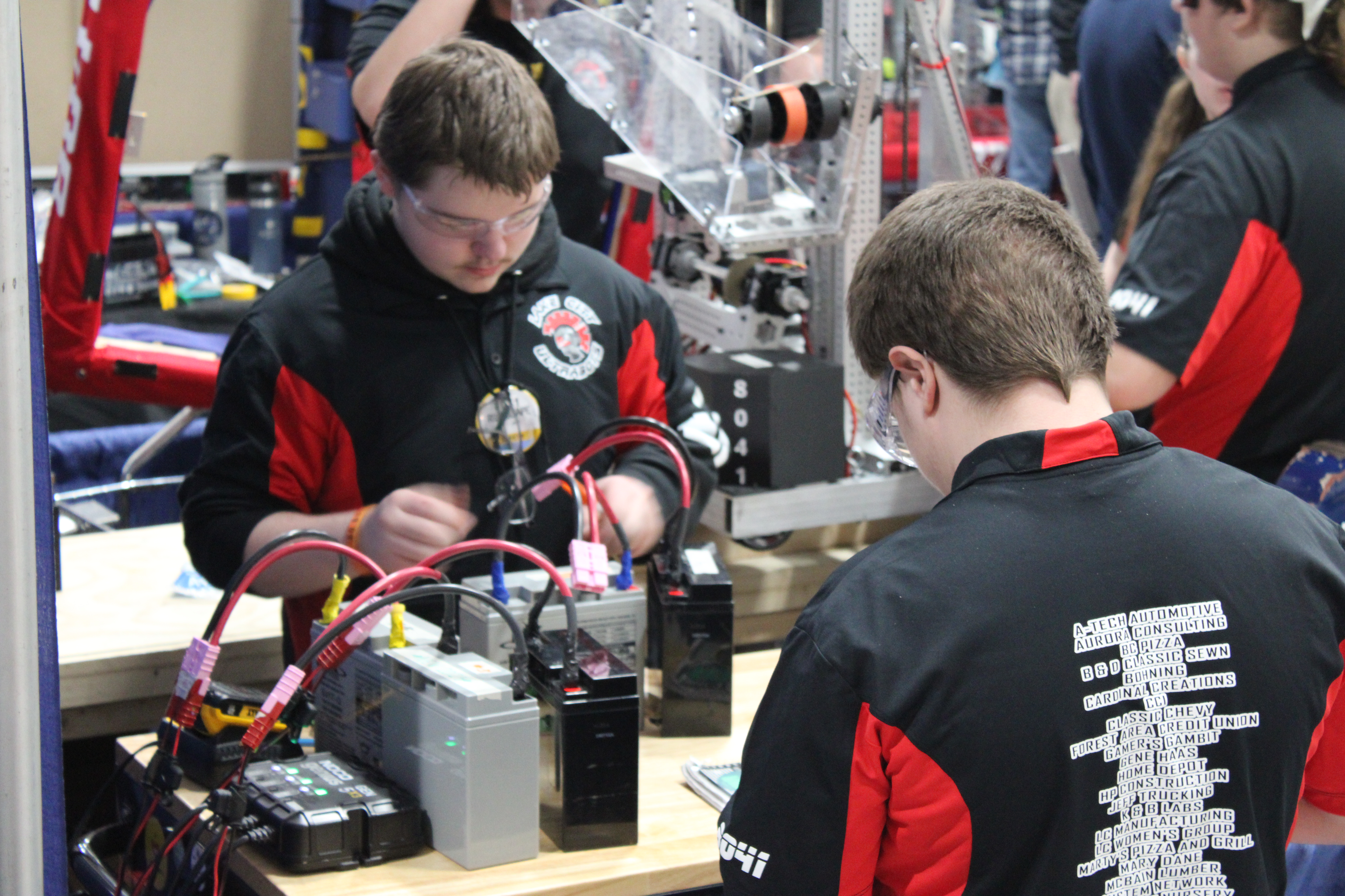 Students with Robot